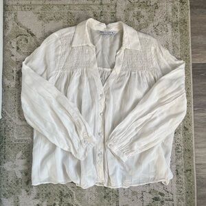Zara White Button Down Blouse